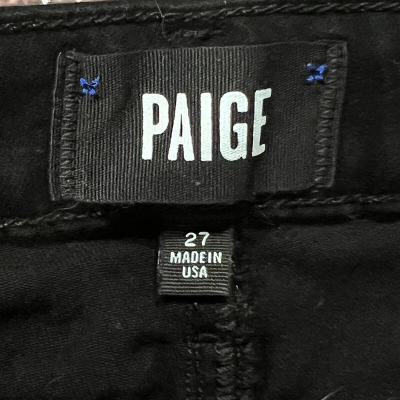 Paige Women Verdugo Ultra Skinny Black Wash Stretch Denim Jean Size 27 (26X27.5) - Picture 9 of 16